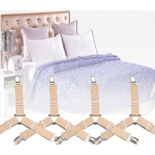 1PC Adjustable Nylon Elastic Cloth Belt Plastic Buckle Bed Sheets Mattress Clips Fastener Quilt Fixer Non-slip Straps Bed Holder