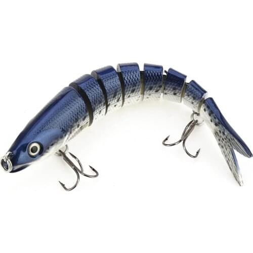 136mm Large Fishing Lures 8-Segments Jointed Baits Bionic 3D Eyes Crankbaits Wobbler Swimbaits Hard Lure with Carbon Steel Hook