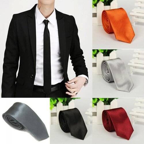 15 Colors 1pc Casual Slim Plain Mens Solid Skinny Neck Party Wedding Tie Silk Necktie Hot Sale