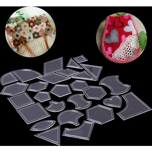 27Pcs Mixed Handmade Quilt Templates DIY Tools Patchwork Quilter Quilting Supply