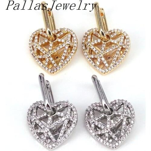 5Pairs 2021 New Fashion Heart Micro Pave Earrings For Women Earrings Heart Dangle Drop Earring Bijoux Femme Jewelry