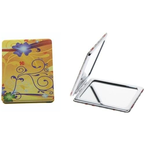 8.5*6cm Rectangle Double Side Make Up Portable Folding Pocket Compact Makeup Hand Vanity Cosmetic Mirror For Women Girl Kid Gift