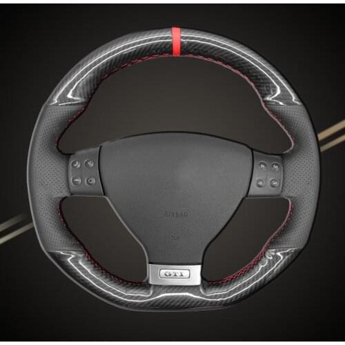 Car Braiding On The Steering Wheel Cover or Volkswagen VW Golf GTI 5 (V) Golf R32 Scirocco Tiguan(R-Line) PU Carbon Fiber Covers