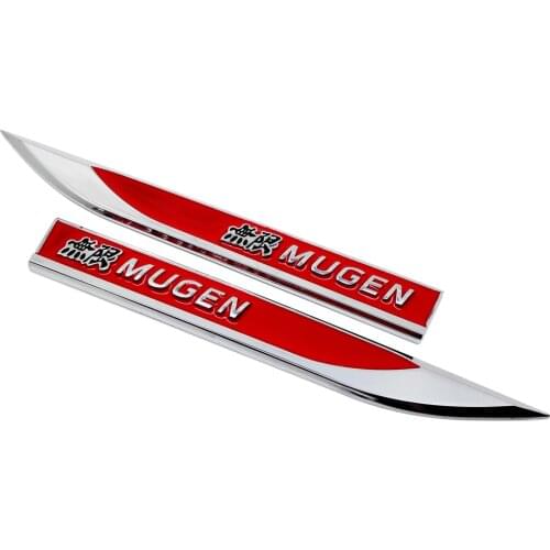 Car Styling Fender Side Stickers for Mugen Logo Metal Blade Emblem Decals for Honda Civic Odyssey Pilot City CR-V Accord Jazz