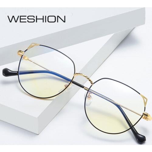 Brand Blue Light Glasses Women Men Big Optical Frame Alloy Prescription Eyeglasses Transparent AntI Reflective Glasses UV4 Case