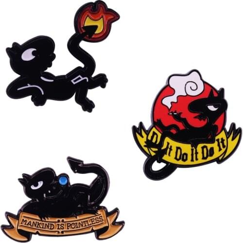DDisenchantment Luci the Demon Lapel Pin Mankind is Pointless Do It! Brooch Netflix Funny Cartoon TV Show Fans Cute Collection