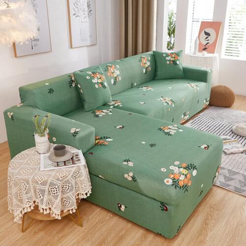 Color Elastic Slipcovers Couch Cover Stretch Sofa Towel Corner Sofa Covers for Living Room Fully Wrapped Chaselong Cover F8486