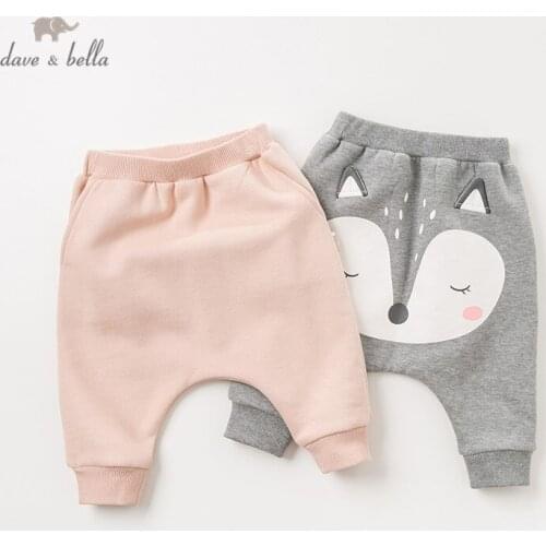 DBZ11297 dave bella autumn unisex baby fashion pants children full length print pants infant toddler