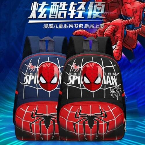 Disney Childrens Bag Kindergarten Ridge Care Lightening School Bag Boys and Girls Cartoon Cute Backpack Spiderman Leisure Bag