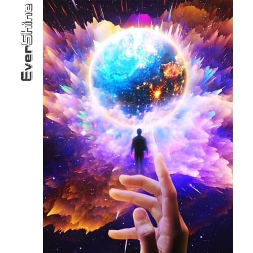 Evershine Diamond Painting Space Landscape Cross Stitch Mosaic Diamond Embroidery Hand Picture Rhinestone Art Wall Decor