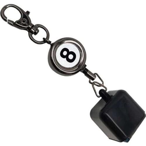 Snooker Cue Chalk Holder Billiard Chalk Pocket Pool Cue Chalk Bag with Retractable Key Ring