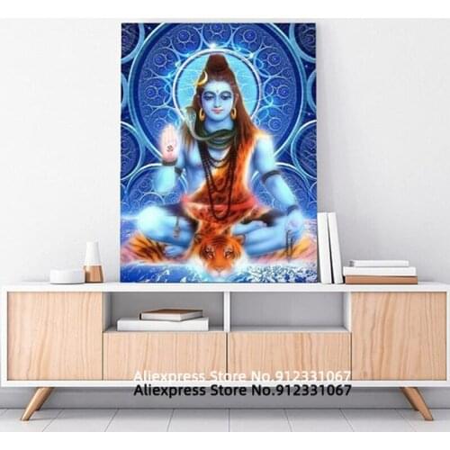 HD Print Paintings Shiva Statue Symbol of Lord Shiva Wall Art Home Decoration Gifts Poster Decorative Painting Canvas Wall Art
