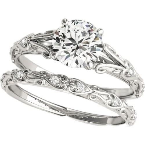 LESF Wholesale New Promotion Trendy engagement ring 925 Sterling Silver Women Rings Fine Jewelry Ring sets