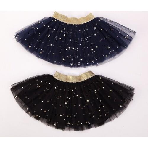 Summer skirt for girls tulle tutu skirt Glitter Star Dance childrens clothing girl costume party Midiskirt 6-10T