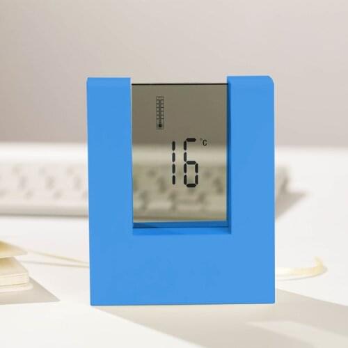 Mufunction Simple Four-Sided Alarm Clock Digital For Home OfficeModern Alarm Clocking Temperature Display Desk Table Clock