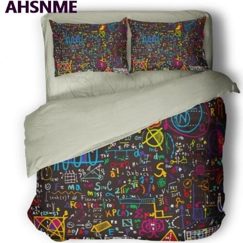 AHSNME Advanced Mathematical Physics Formula Notes Quilt cover Set Handwritten Paint Mathematical Derivation Formula Bedding Set