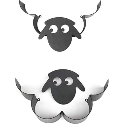Nordic Style Black Sheep Head Wall Mounted Toilet Paper Holder Tissue Roll Metal Iron Storage Rack Bathroom Decoration