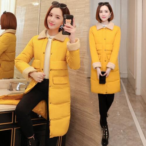 New Long Winter Coats Long Women Korean Slim Cotton Coat Jackets Winter Warm Lambswool Jackets Winter Coats Lambswool Overcoat
