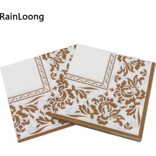 [RainLoong] Beverage Paper Napkins Drink Event & Party Tissue Napkins Decoration Serviettes 33cm*33cm 1 pack (20pcs/pack)
