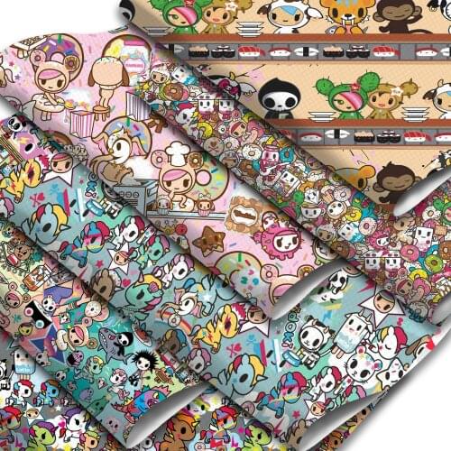 Cartoon Characters Faux Leathers Unicorn Cake Monkey Pattern Printed Synthetic Leather Fabric Roll for Earrings Hair Bows