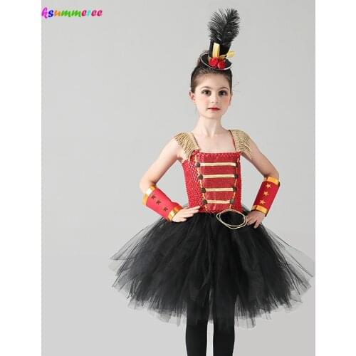 Nutcracker inspired Tutu Dress in Red Black & Gold Girls Nutcracker Halloween Birthday Party Fancy Costume Ringmaster Dresses