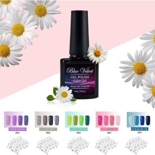Blue Velvet 4 Colors +Removers Set Gel Polish Varnish Lacquer Need Base Top Coat