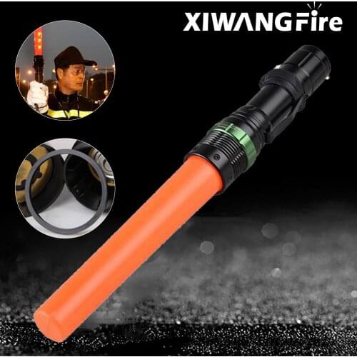 Signal Traffic Wand LED Flashlight with Strobe Mode Wrist Strap Lanyard 250 Lumens Tactical Glare Flashlight Rotating ZoomTorch