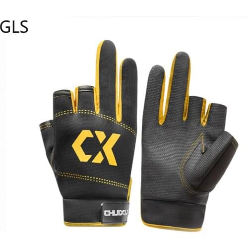 GLS 3 Cut Finger Outdoor Comfortable Non-slip Breathable Fishing Gloves High Quality Fabric Fishing Tackles 6 Colors Available
