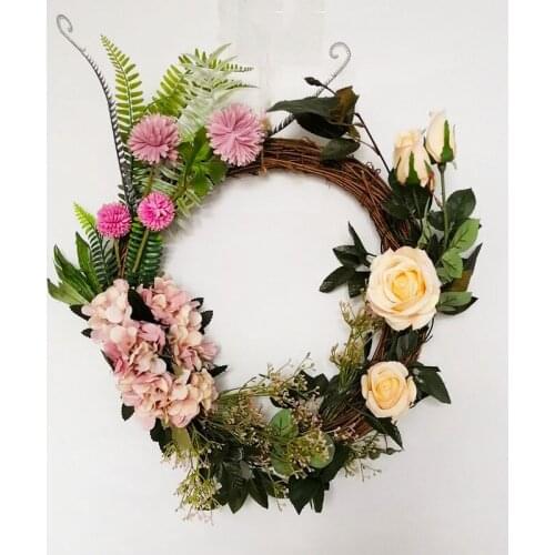 Hydrangea Wreath Artificial Flower Door Wearths Wedding Home Farmhouse Party Decoration Peony Simulation Garland
