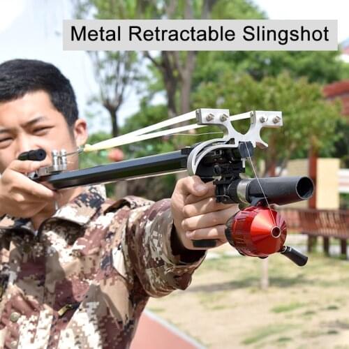 High-quality Metal Retractable Hunting Slingshot Professional Powerful Fishing Laser Slingshots Catapult Sports Shooting Toy