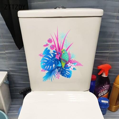 ZTTZDY 18.4×23.5CM Tropical Plants Fashion Kids Room Wall Decor Stickers Creative WC Toilet Accessories T2-1068