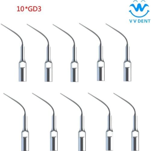 Dental Equipment 10*GD3 Supragingival Scaling Tips For SATELEC WOODPECKER DTE Ultrasonic Scaler Tips
