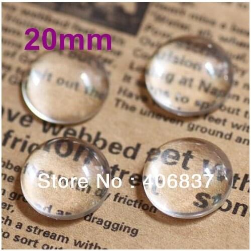 100pcs/lot, Good Quality 20mm Domed Round Transparent Clear Magnifying Glass Cabochon