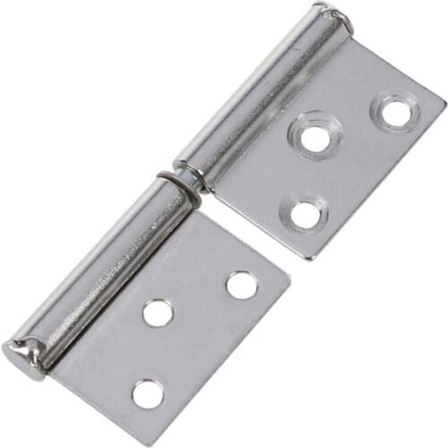 2pcs Silver Tone Stainless Steel Window Flag Door Hinges 6.1cm