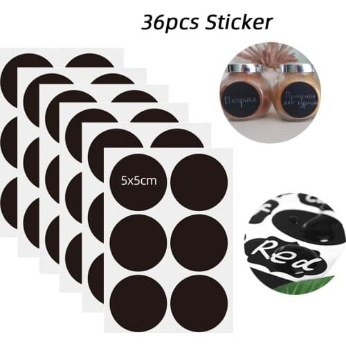 36pcs Stationery Stickers Jar Stickers Label Sticker Kitchen Storage Bottles Jars Jam Organizer Blackboard Spice Labels Tags