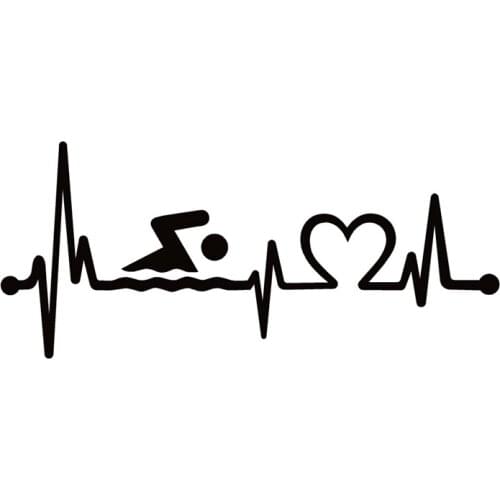 40723# Die-Cut Vinyl Decal Swimmer Love Lifeline Car Sticker Waterproof Auto Decors on Car Body Bumper Rear Window