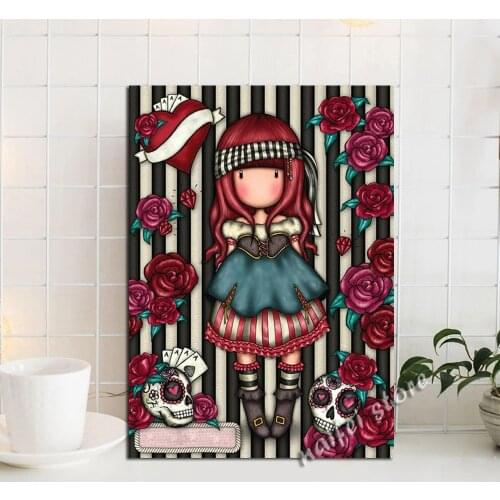 5D Diy Diamond Painting Cartoon Girl Portrait Full Square Round Diamond Embroidery Mosaic Kit HD Quality Handmade Products decor