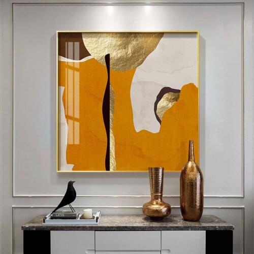 Abstract gold foil art geometric rings Poster Print HD Wall Art Pictures for Living Room Office Home Decor Nordic luxurious