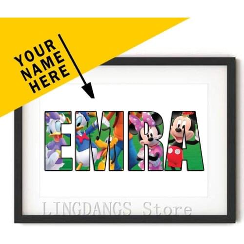 Customize Disney 5d Diy Diamond Painting Themed Name Word Art Marvel Mickey Diamond Mosaic Cross Stitch Kits Art Home Decor Gift