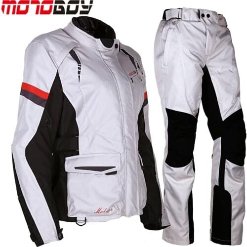 Free shipping 1set MOTOBOY Women Motorbike Motorcycle Racing Waterproof Cordura Jacket Textile Suits Motorcycle Jacket and Pants