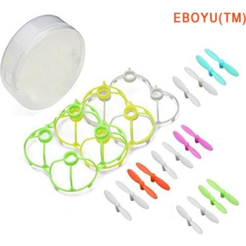 EBOYU(TM) Cheerson CX-10D CX-10W CX-10WD Cx-10A CX-10C CX-10 3 Sets Propeller with Propeller Protectors Crash Pack CX10D Frame