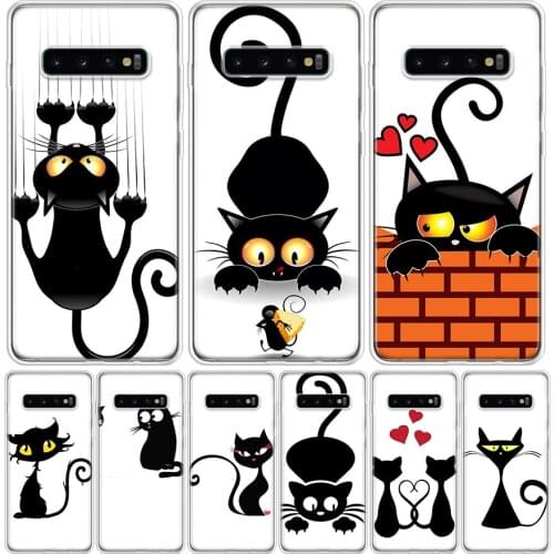 Cat Cartoon Phone Case for Samsung Galaxy S10 S20 Ultra Note 10 9 8 S9 S8 S7 J4 J6 J8 Plus Lite + Popular Cover Capa Shell