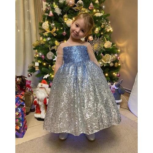 2020 new childrens dress baby girls birthday party dress sequined long dresses birthday party dress custom made