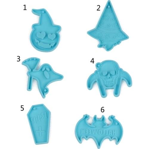 Epoxy Resin Mold Halloween Keychain Resin Mold Jewelry Pendant Silicone Mould DIY Crafts Earrings Necklace Casting Tools