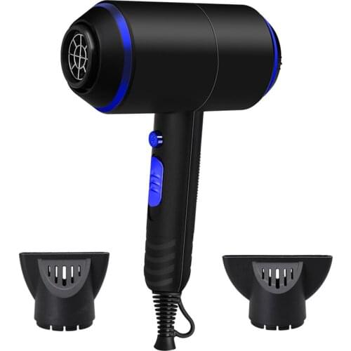 Damage Protection Hair Dryer with Purple Light, Performance AC Motor Styling Hair Dryer Hair Care Blower, with 2 Nozzles