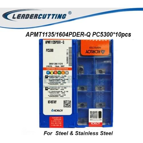 APMT1135PDER-Q APMT1604PDER-Q PC5300 APMT1135PDR APMT1604PDR-K KF5800 KF5900 PC6510 KF2500*10pcs Korloy Milling carbide inserts