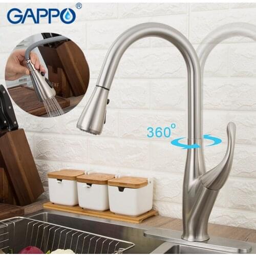 GAPPO Pull Out Kitchen Faucets Sink Faucet Brass Mixer Tap 360 Degree Water Mixer Tap kitchen water faucet home improvement