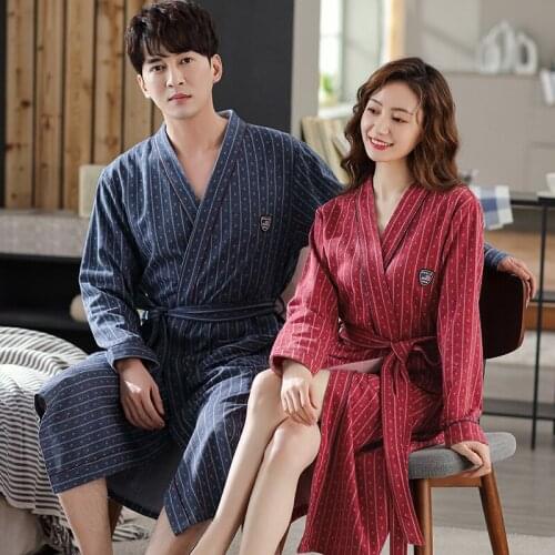 Women Men Bath Robe Cotton Shower Sleepwear Nightgowns Robe Male Female Bathrobe Long Woman Man Pajamas M-4XL