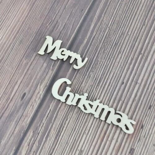 Happymems Wooden Shapes Merry Christmas Letters DIY Party Decorations Embellishments Unfinished Laaer Cut Wood Stick Crafts