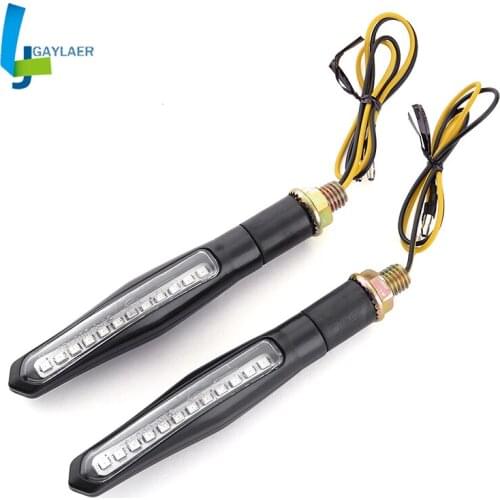Emark Pair 12 SMD LEDs Motorcycle Turn Signal Light Sequential IP68 Indicators Blinkers Flashing Flexible Bendable Lights